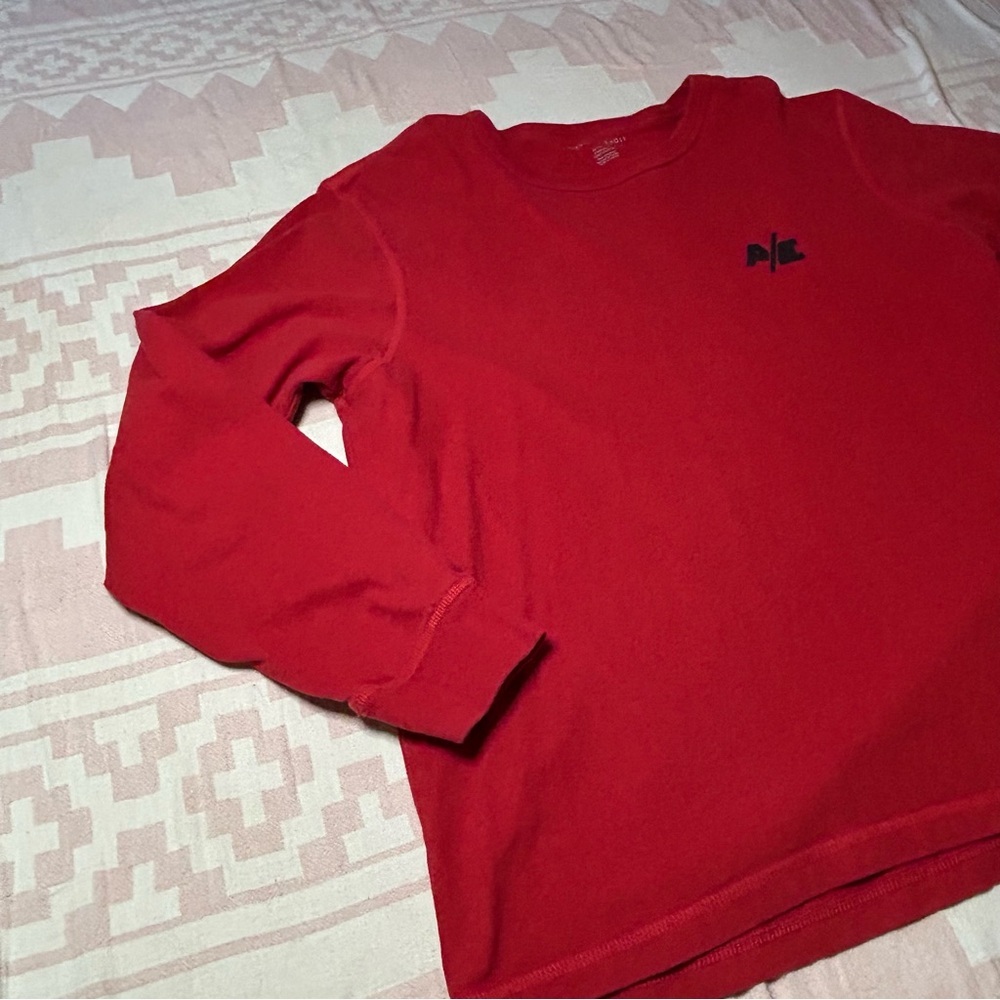 American Eagle Men’s Red Sweatshirt Pullover XL Rubberized Silicone back logo - Picture 3 of 6